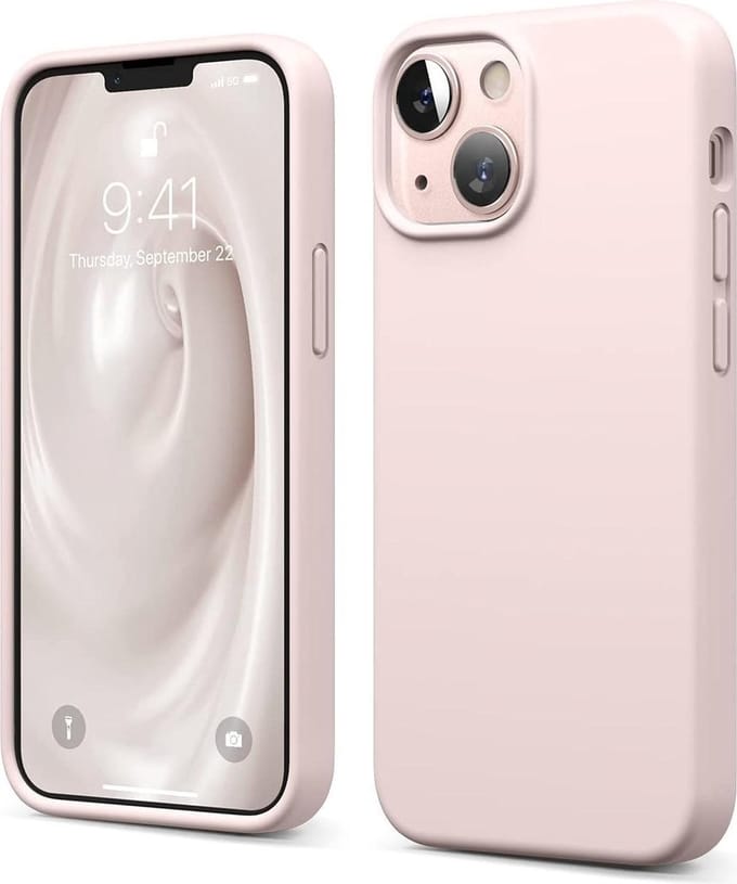 Hoesje Geschikt voor iPhone 13 Mini – Liquid siliconen backcover – Licht Roze