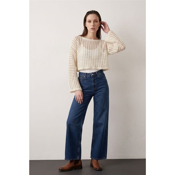 Gelaagde Acryl Crop Knit Top