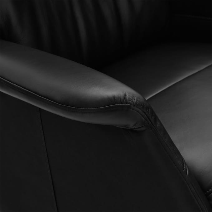 Relaxfauteuil Zwart - Metaal/Leer - 90x79x114cm - Delta