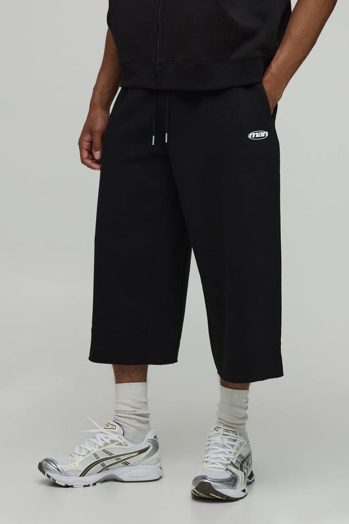 Longline Heren Sport Jort | Black | Size Medium