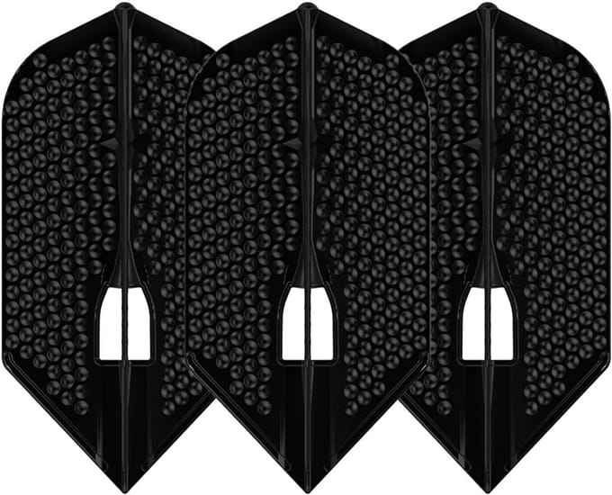 Dartflights Slim Dimple Zwart Stevig en Duurzaam