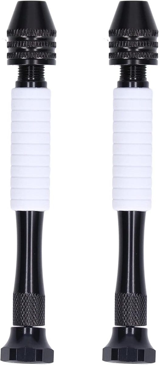 2x Handboormachine Set Verstelbare Precisie Spiraalboor Houder 0.3-3.2mm
