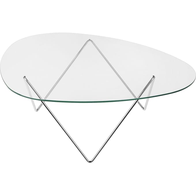 Gubi Pedrera salontafel - chroom - transparant glas