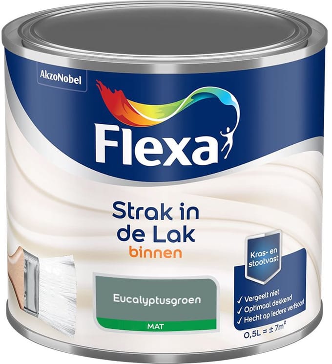 Flexa - Strak In De Lak Binnenlak Mat - Eucalyptusgroen - Mengverf - 500 Ml