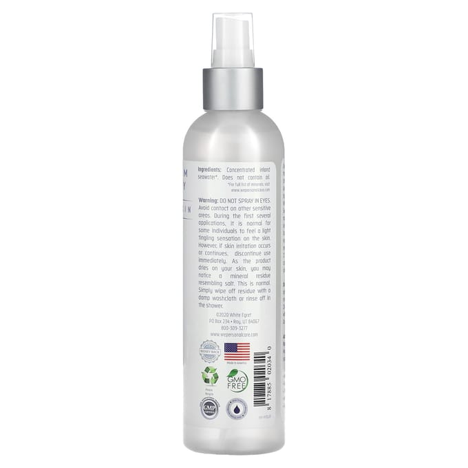 White Egret Persoonlijke Verzorging, Magnesiumolie, Gevoelige Huid, 8 fl oz (257 ml) white