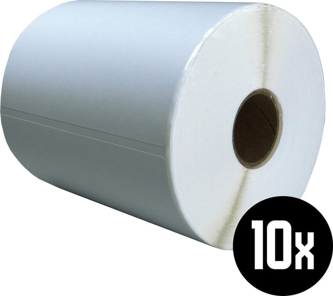 DULA Compatible Zebra Labels 102x210mm - 210 etiketten per rol - kern 25mm - Wit - Permanent - 10 rollen