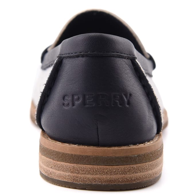 Sperry Port Driving Textiel Dames Witte/Marineblauwe Standaard Loafers