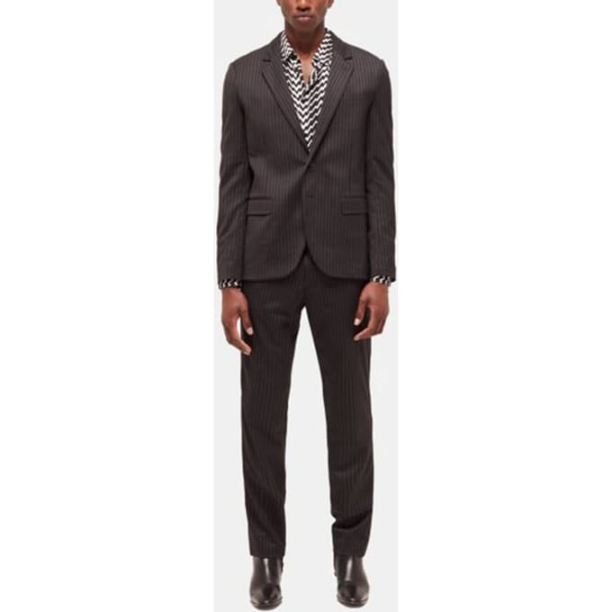 The Kooples Classic Pipping Collar Suit Jacket Black Grey Maat: 48 | Blazers Outlet | Heren | Grijs