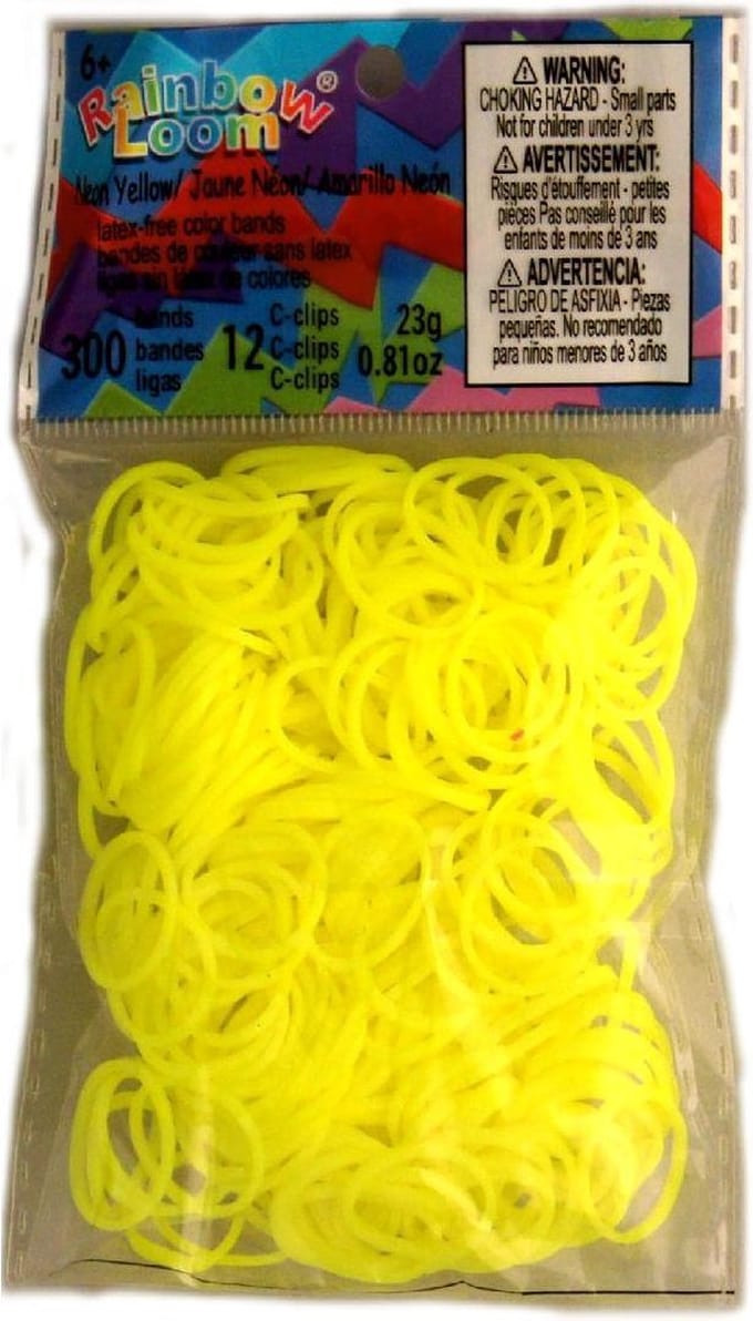 Rainbow Loom Elastiekjes - Neon Geel - 300 stuks