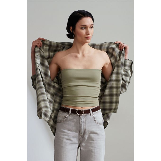 Strapless Bodycon Bandeau Blouse