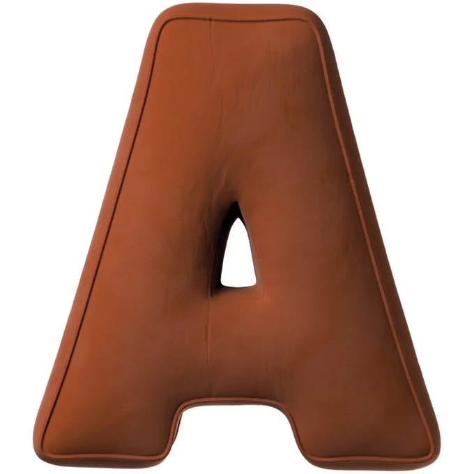 Kussen letter a Yellow Tipi Posh Velvet