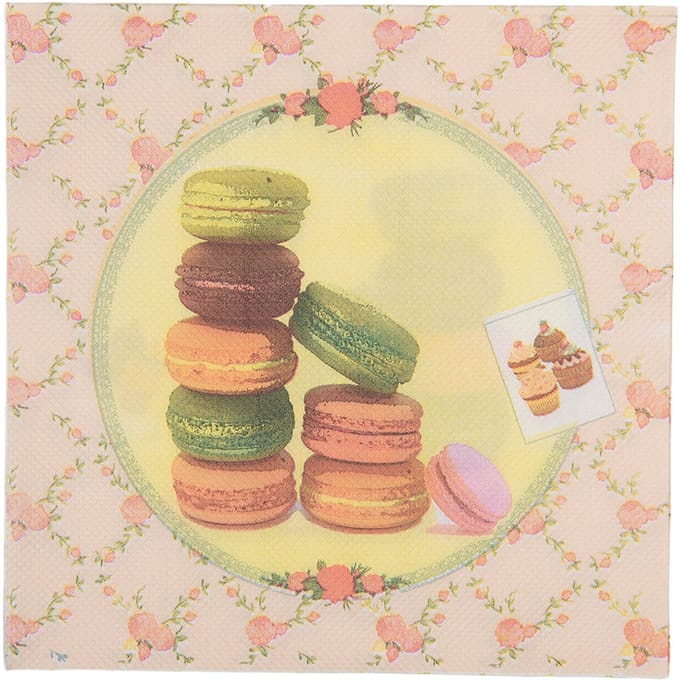 Clayre & Eef Servetten Papier Set van 20 33x33 cm Roze Papier