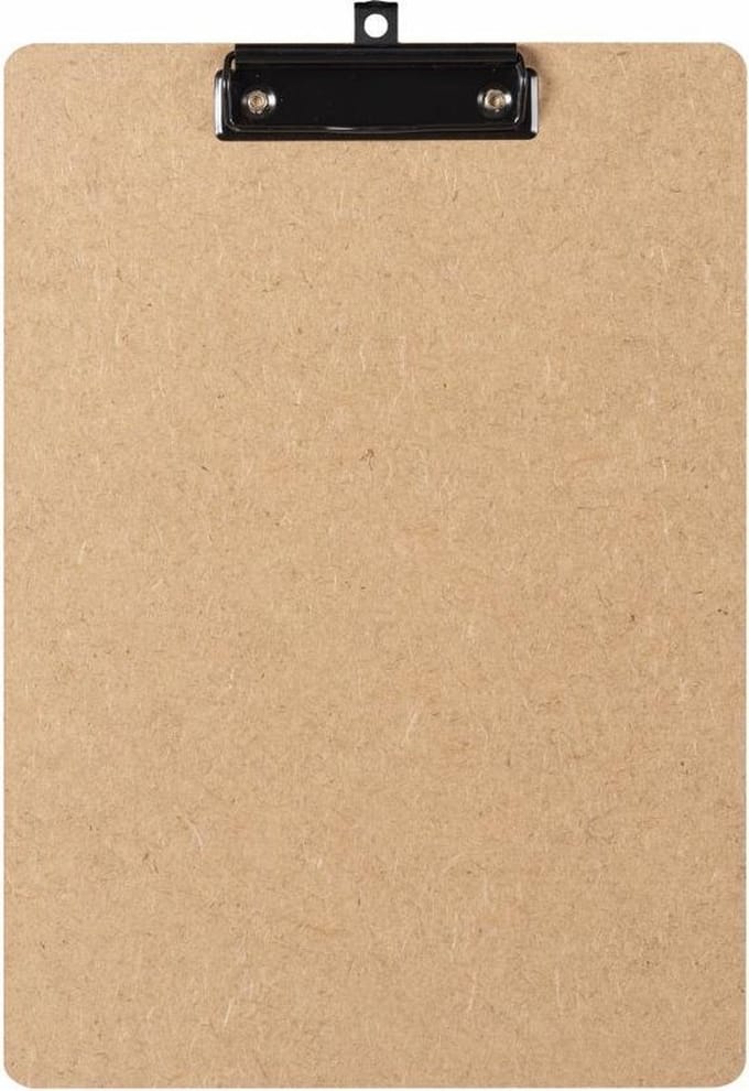 LPC  Klembord - clipboard - hout/mdf/hardboard - A4 -100 mm klem zwart