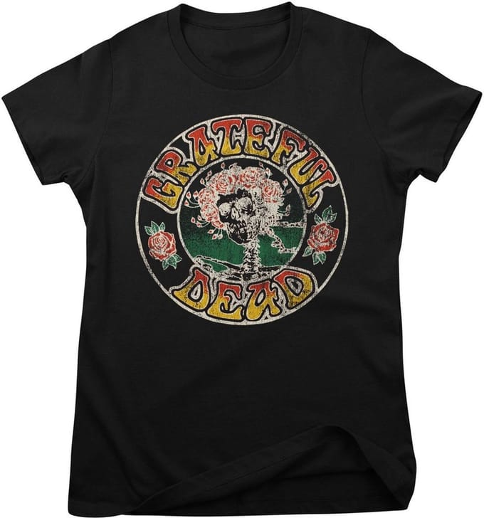 Grateful Dead T-shirt Skull & Roses Girly Tee WMX-5-GD008-H94-8