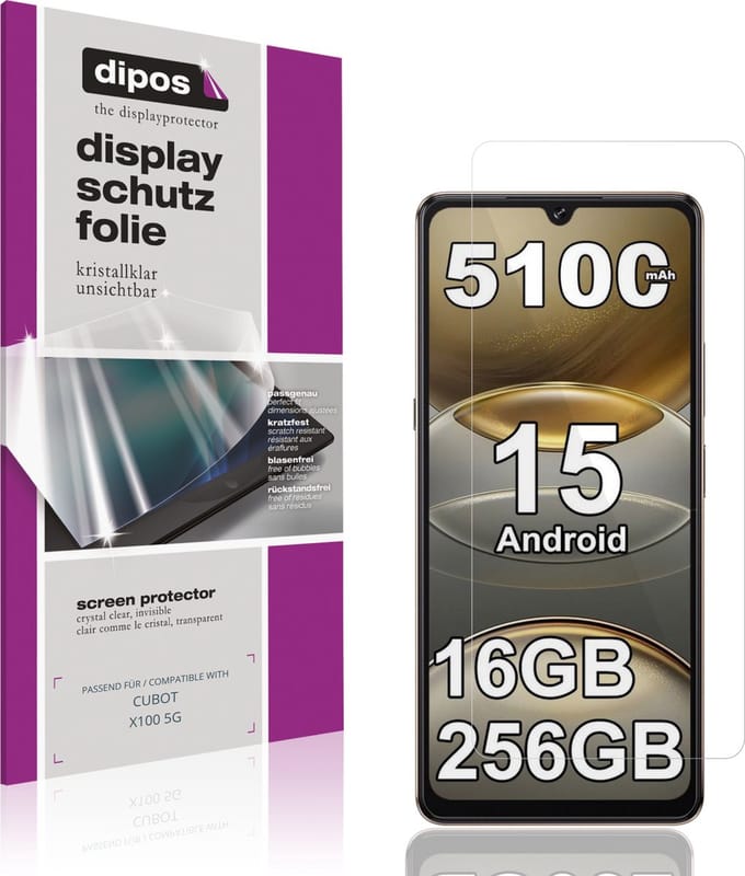 dipos – 4x Beschermfolie geschikt voor CUBOT X100 5G | Krasbestendige & heldere Screenprotector Ultra-Thin