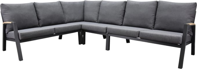 Montenegro hoek loungeset 4 delig antraciet aluminium