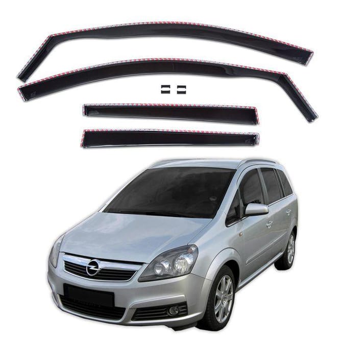 Wind deflectors - SCOUTT - Opel Zafira B 2005-2011 - Getint - Versterkt acryl - Eenvoudige installatie