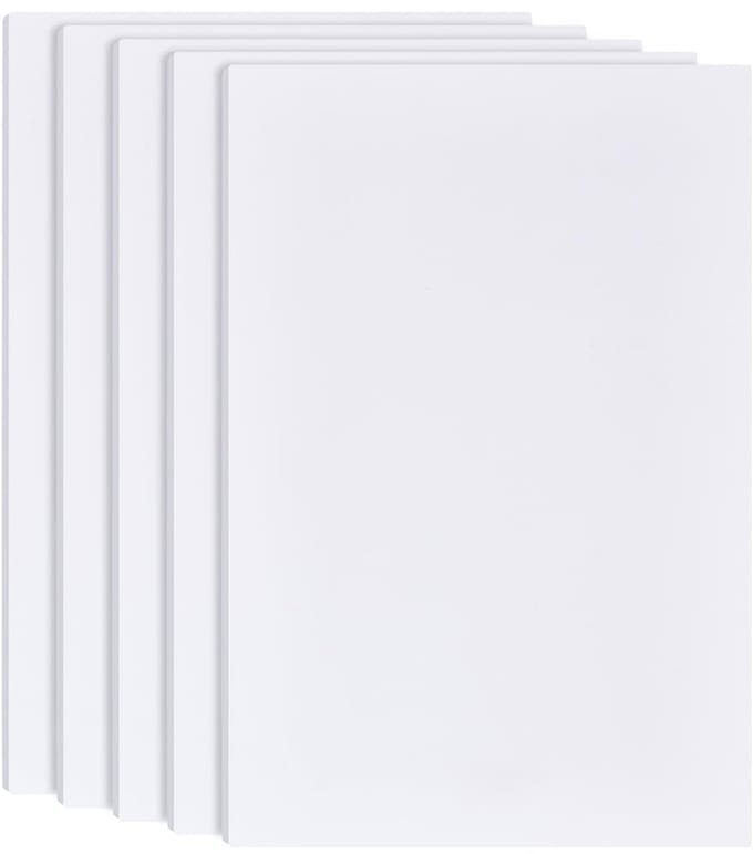 Dailygoods- Schuimplaten 5 stuks - 30 x 20 cm - 6 mm dik - PVC-schuimplaat - Knutselmateriaal voor kinderen - Creatieve projecten