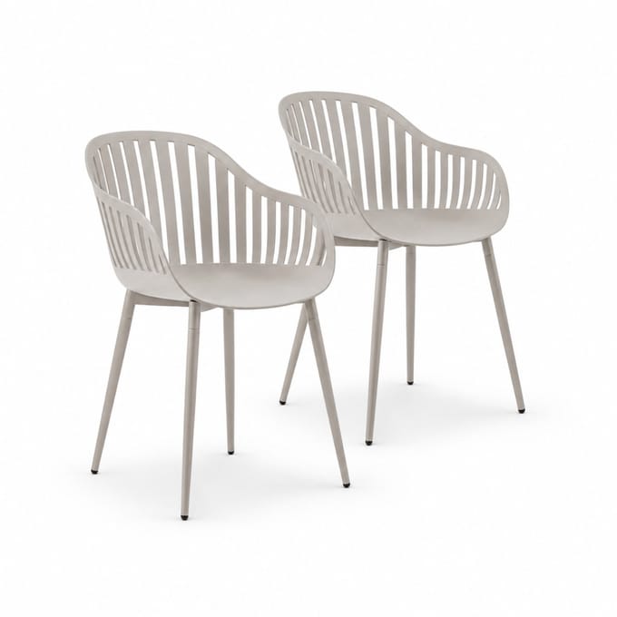 DS4U® - Harry tuinstoel - Set van 2 - Beige - Kunststof - Kuipstoel