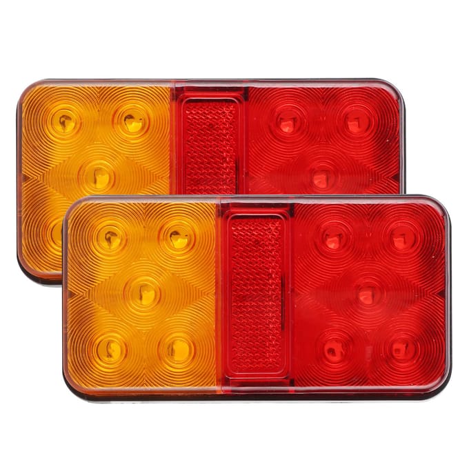 Universele Trailer Achterlicht LED Richtingaanwijzer Achterlicht Tweekleurig voor 12V Vrachtwagen ATV SUV red