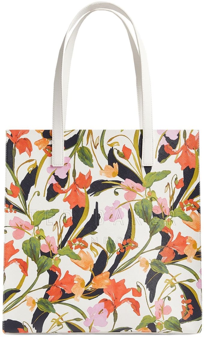 Ted Baker Shopper Flowela Floral Printed Icon Bag Cream Crème Kleurrijke