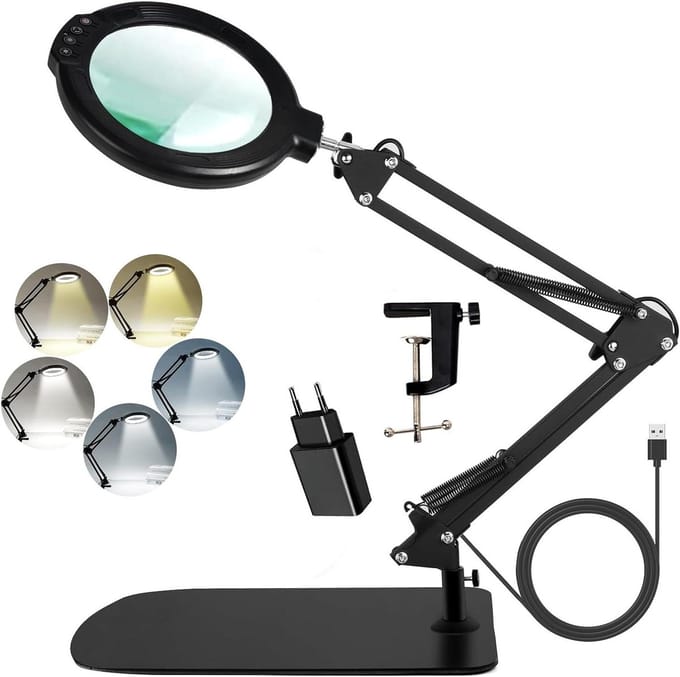 Vergrootglas met Verlichting - Loelamp - Dimbare Tafelvergrootglas - Lichtoplossing