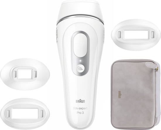 Braun IPL Ontharingsapparaat Silk-expert Pro 3 - ontharing voor thuis Etui - 3 koppen - PL3230