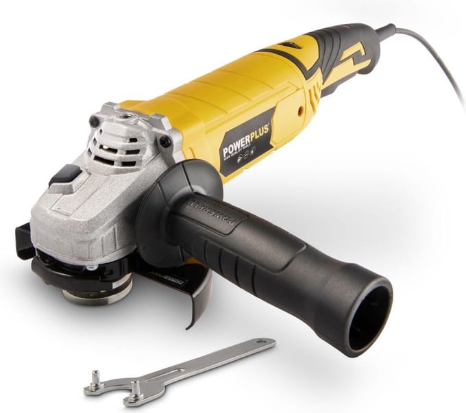 Powerplus elektrische haakse slijper POWX0614 - 1200W slijpmachine - slijpschijf 125mm ᴓ, compacte power tool