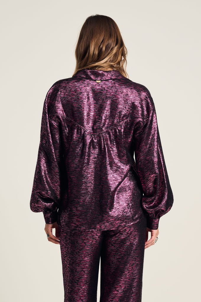 POM Amsterdam Blouse - Violet Festive Pink Größe: 34 | Longsleeves Outlet | Damen | Violett