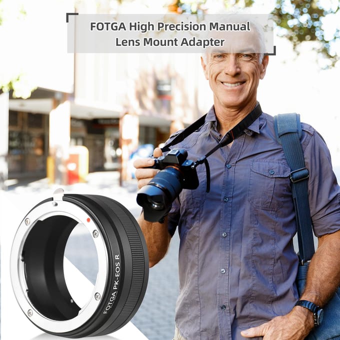 FOTGA High Precision Handmatige Lens Mount Adapter Ring Aluminiumlegering voor Pentax K-Mount Lens voor zwart