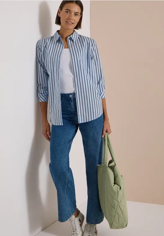 Overhemd in longstyle met strepen