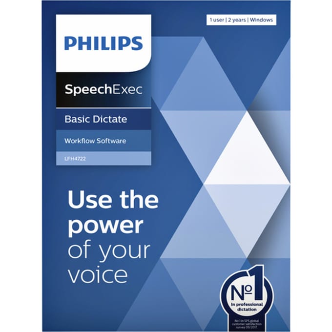 Philips LFH4722/00 SpeechExec Basic dicteersoftware - Volledig - incl 2 jaar licentie