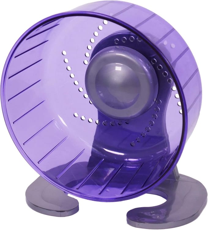 Stille Loopfiets voor Hamster, Gerbil of Muis met Standaard - Paars