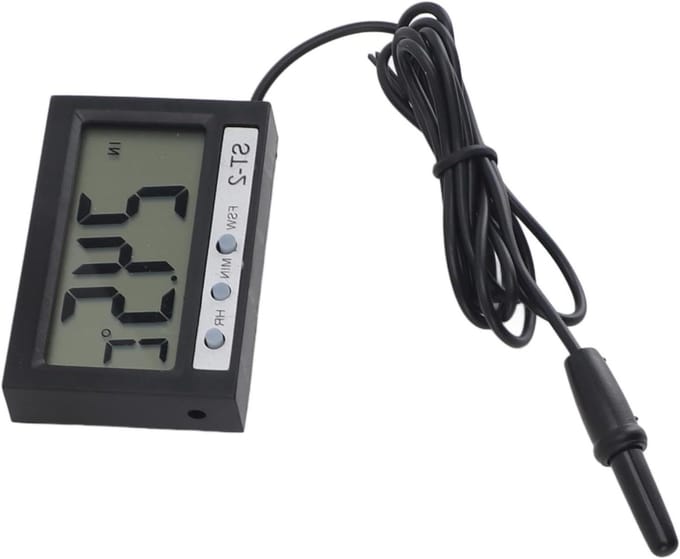 Digitale Thermometer - Waterthermometer Aquarium - Temperatuur Meten - Dubbele Weergave - 5.7x3.8cm - Zwart