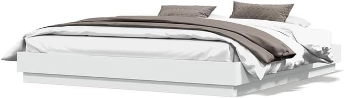 Bedframe met LED - Led bedframe - Ontspannen slapen - RGB Kleurinstelling - 200 x 200 cm - Wit