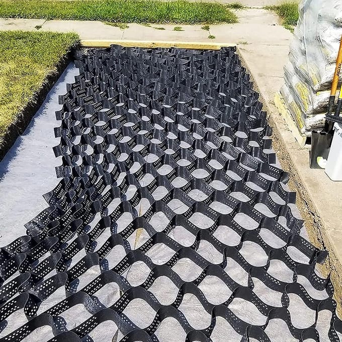 Grindstabilisator Grate - Bodem Stabiliseren - Pad Aanleggen - Flexibele Honingraat Structuur - 5 Cm Hoog - Zwart