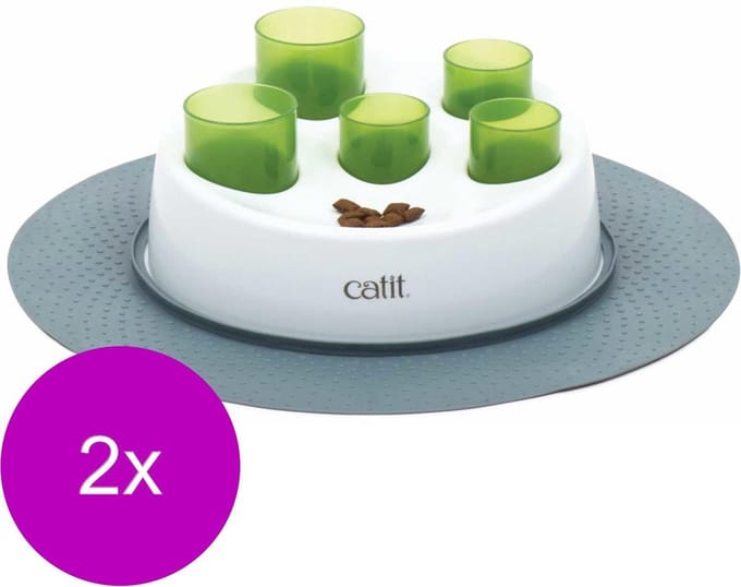 Catit Senses Digger 2.0 - Kattenspeelgoed - 2 x 14.5x24x24.5 cm Wit Groen