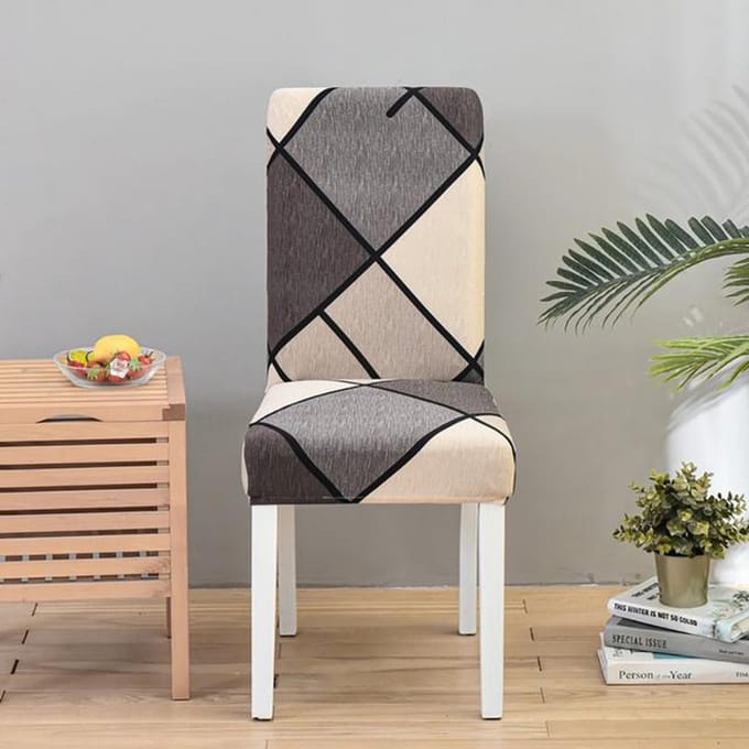 Housse de chaise d'impression extensible pour salon lavable en Machine dossier chaise siège couvre housses de chaise Restaurant Banquet gray