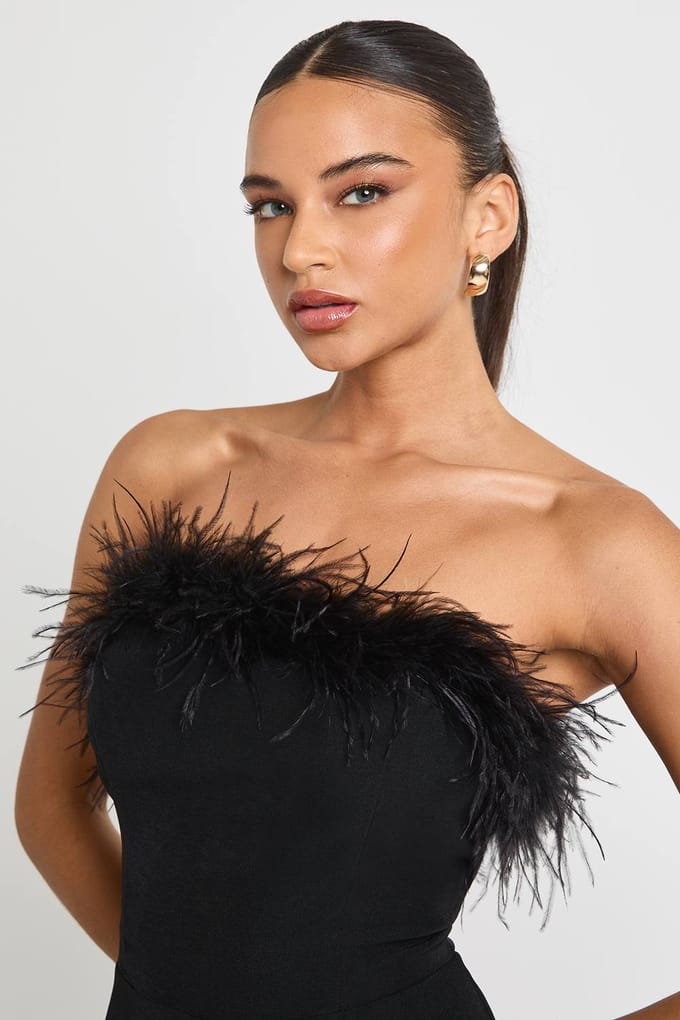 boohoo Dames Verenaccent Flippy Playsuit | Black | Maat: 14