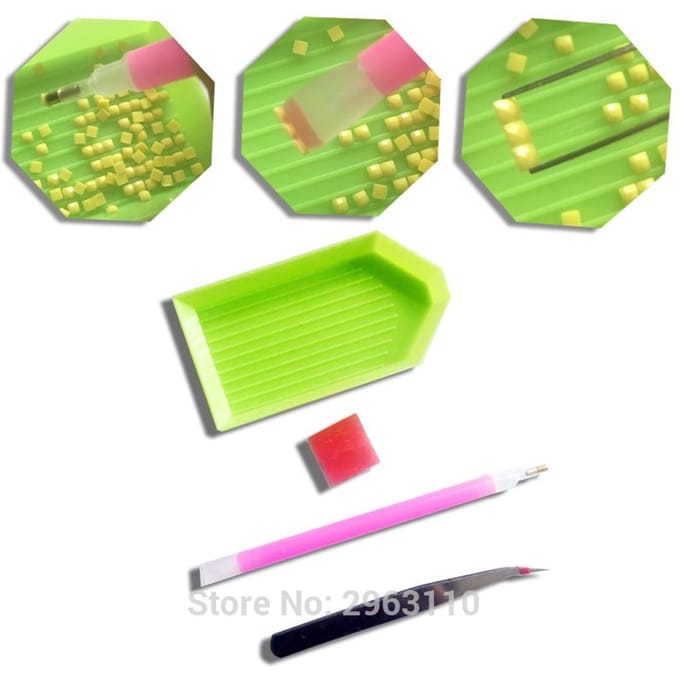 Peinture diamant thème loups, perceuse complète 5d, broderie complète, diamant rond 20X30CM green