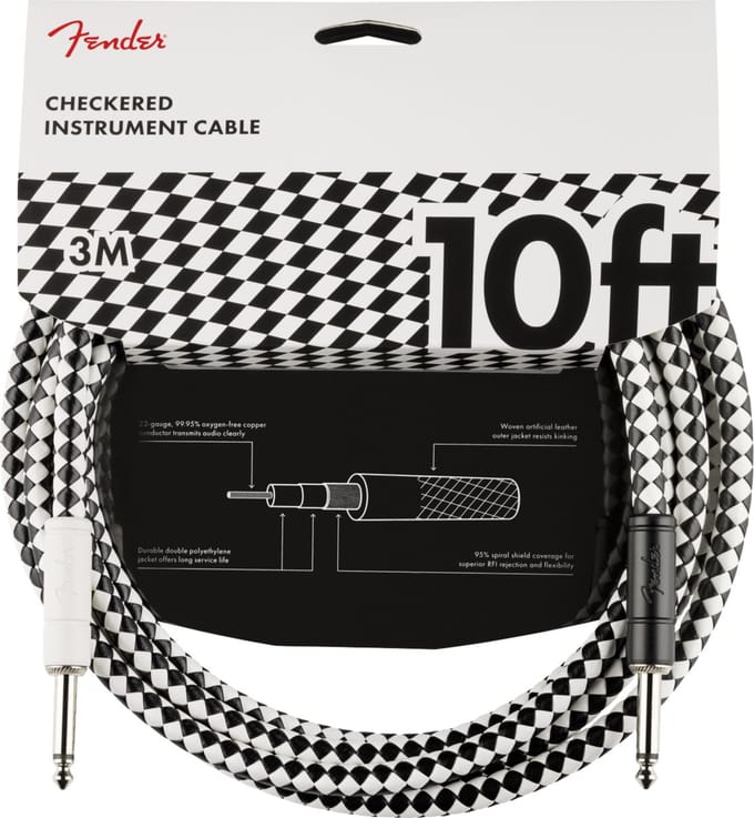 Fender Pro Instrument Cable Checkerboard 3 m - Gitaarkabel