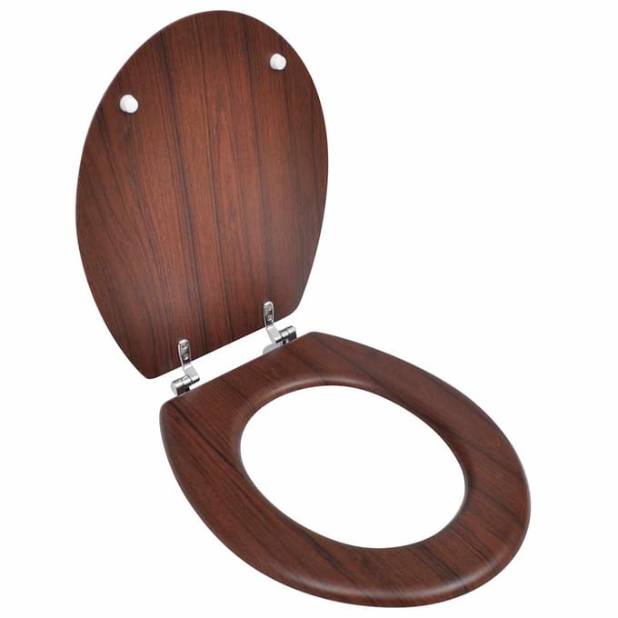 Toiletbril met MDF Deksel Minimalistisch Ontwerp Bruin