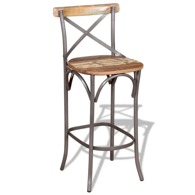 vidaXL - Barkruk - massief - gerecycled - hout