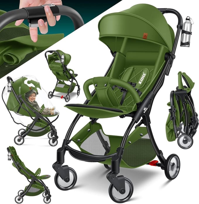 Lichte Kinderwagen Compact Opvouwbaar met 360° Wielen en Regenhoes