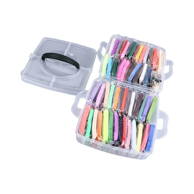50 Kleuren Boetseerklei Set Zacht Licht Veilig Gemakkelijk Vormbare Polymeerklei Set voor Kinderen Ouder white