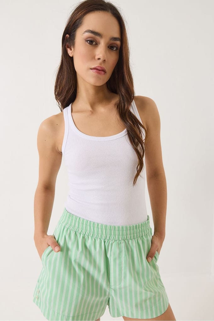 Geribbelde Tanktop