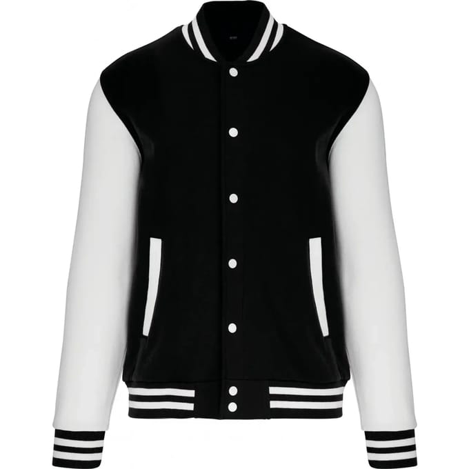 Kariban College jacket unisex K497 - Black / White - XS