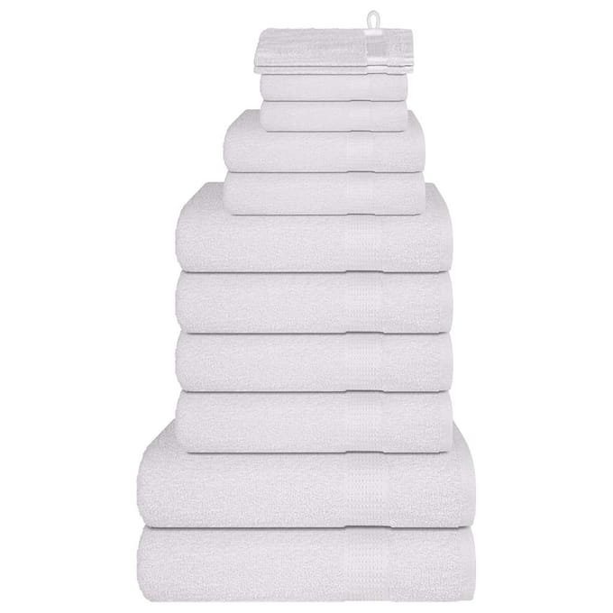 vidaXL - 12-delige - Handdoekenset - FROGN - 360 - g/m² - wit