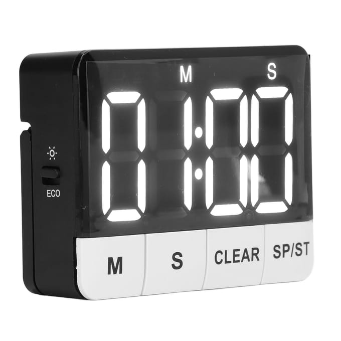 Digitale Timer LED Afteltimer Timing Timer met Magneet op de Achterkant voor Tijdmanagement black