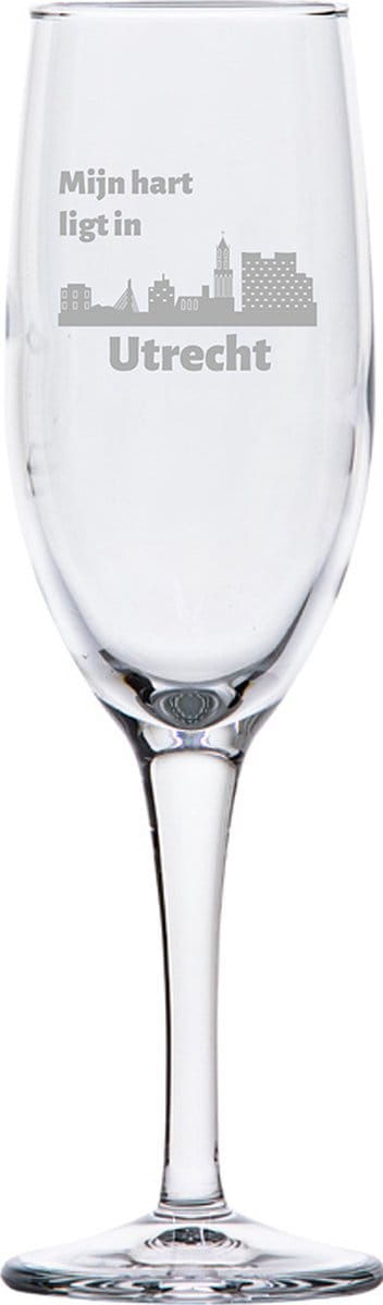 Gegraveerde Champagneglas 16,5cl Utrecht